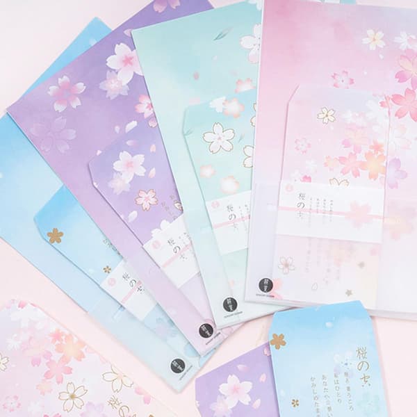 Japanese Style Stationery, 40 Pcs B5 Size Patterned Writing Paper Stationery Set