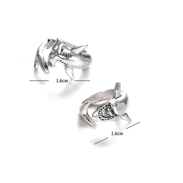 2 st Promise Ring Par Midi Rings Open Animal Ring Matchande Par Ringar Animal Wrap Ring Open F Silver 1.6x1.6cm