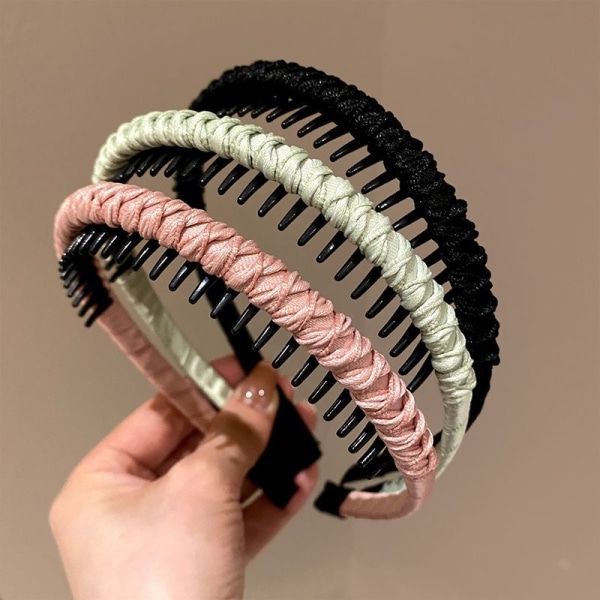 Mode hår Accessoarer Hårband pannband för kvinnor/tjejer Halkfritt hårband Comfy Hair Hoop Hartständer Kam (3 färger)