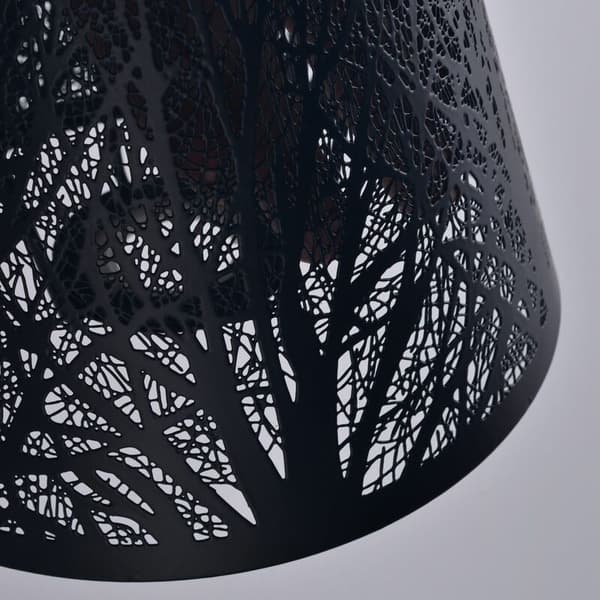 Clip-on Lampshade for Bulb, Metal Lampshade with Pattern for Table Wall Lamp Black