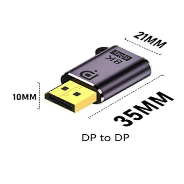 DP 1.4 Uros - Naaras 8K 60Hz HD-videonsiirtoadapteri Mini-muunnin