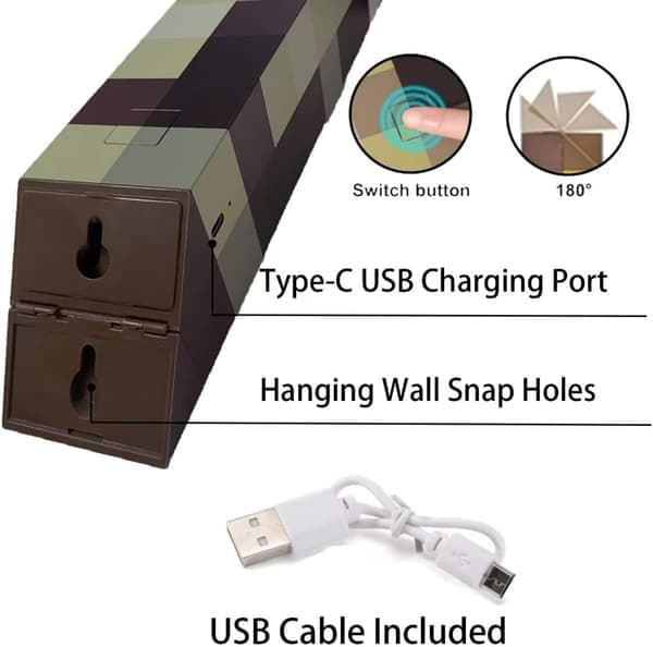 This LED wall light has three adjustable brightness levels. It can be mounted on the wall or held in hand and is charged via a USB interface.(Ho)