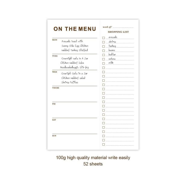 Magnetic Notepad - PZ021 Minimalist Meal Plan
