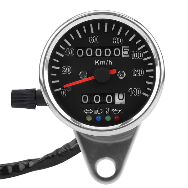 65 mm sort ansigt LED mekanisk motorcykel speedometer kilometertæller med indikator
