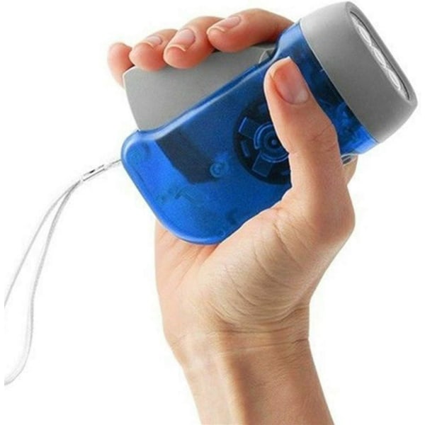 Käsikampi taskulamppu Manuaalinen power , jossa 4 kpl paristottomia LED-taskulamppuja hätätilanteessa hurrikaanimyrskyreppuihin, retkeilyyn