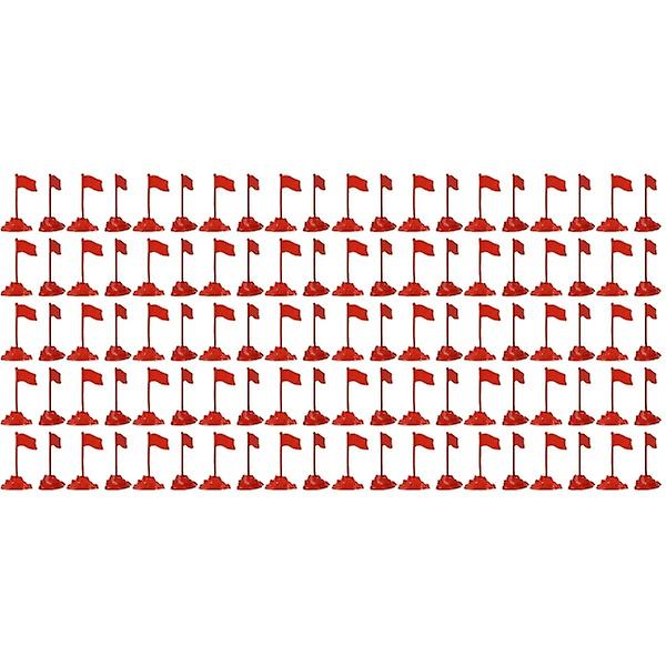 250 set röd flagga modell leksak miniatyr scen dekor DIY plast röd flagg modell 100 set9X4X3CM 100 Sets 9X4X3CM