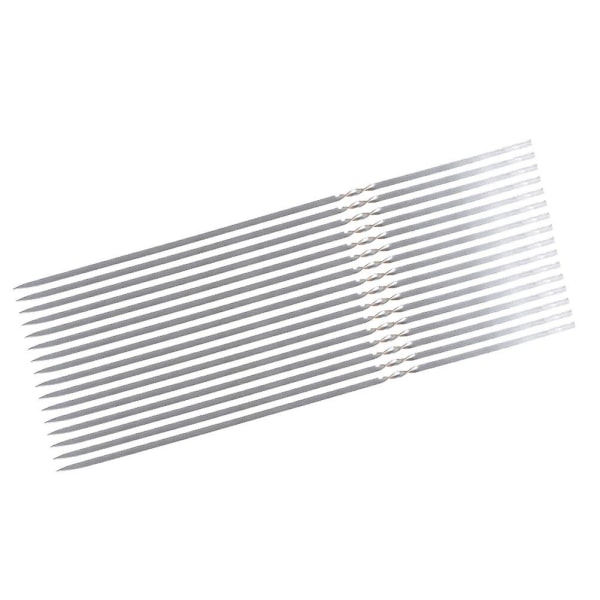 20 stk 304 Rustfritt Stål Grillspyd Grillgaffel Grillspyd Kebabspyd (sølv)SilverM Silver M
