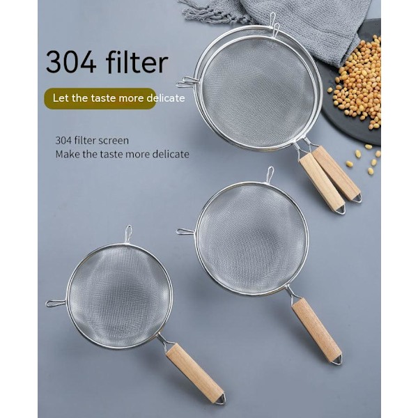 Køkken Rustfrit Stål Juice Sojamælk Filter Affaldskrypteringsnet Lækage