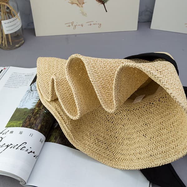 Sommer Sammenfoldelig Strandhat Dame Solhat med Bred Skygge
