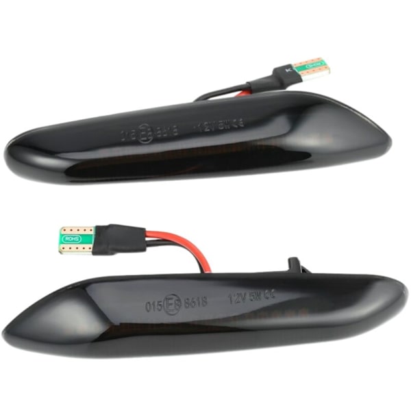 2 stk. røkfargede dynamiske LED-blinklys med flytende blinklys for MW E46 E90 E91 E92 E93 E60