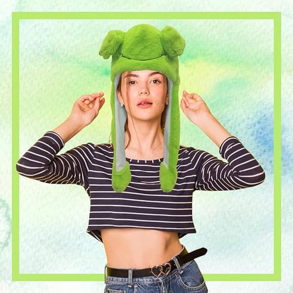 Frog Hat - Creative Stylish Caps - Cute Plush Animal Hat - Frog Hat with Big Eyes