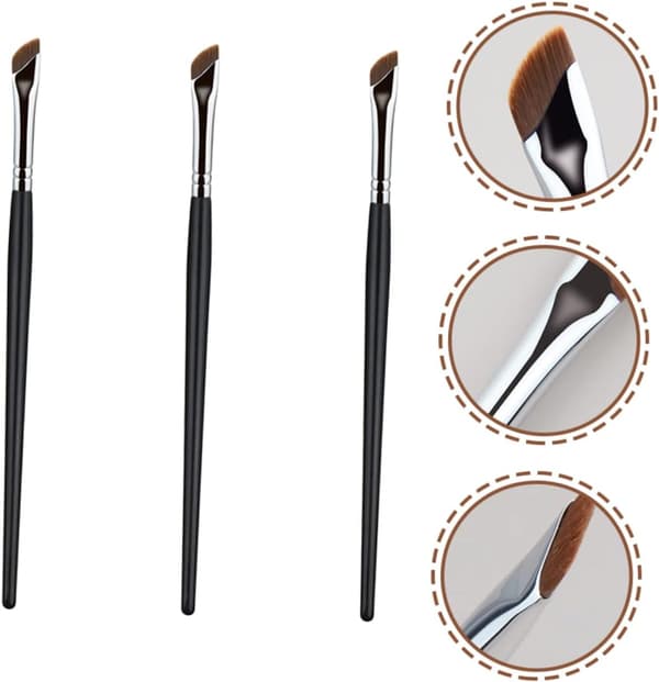 3 stk øjenbrynsbørste vinklet makeupbørste til brynformning og øjenmakeupapplikation