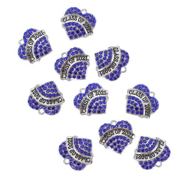 10 stk Smykkevedhæng Legering Graduation Vedhæng Moderigtige DIY Forbrugsvarer Blå 2x2x0,2cm Blue 2x2x0.2cm