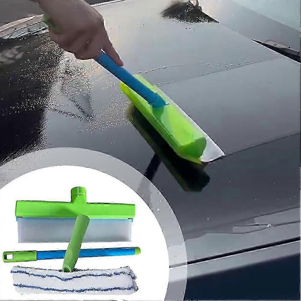Recyclable Silicone Window Squeegee Kit Reusable Glass Cleaning Tools with Silicone Scraper Microfiber Scrubber for Car Glass Edition 0820