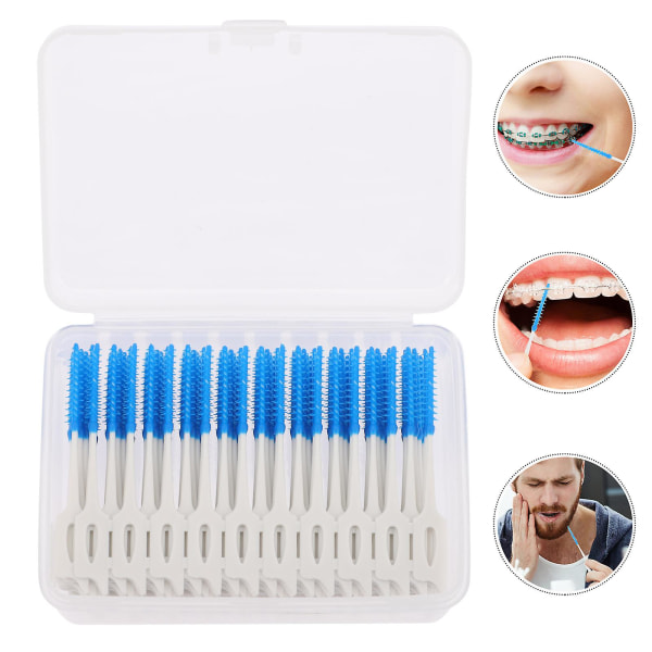 160 st Paintbrush Cleaners Borstar Hängslen Rengöringsborste Gum Tandpetare  Plast Interdental BrushBlu Blue 5x0.7cm e80f, Blue, 5x0.7cm