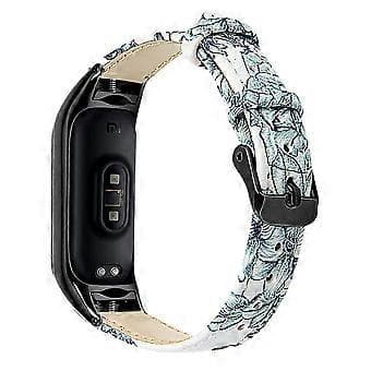 Til Xiaomi Smart Band 8 Ægte Læderrem med Sort Urkasse Style M Style M
