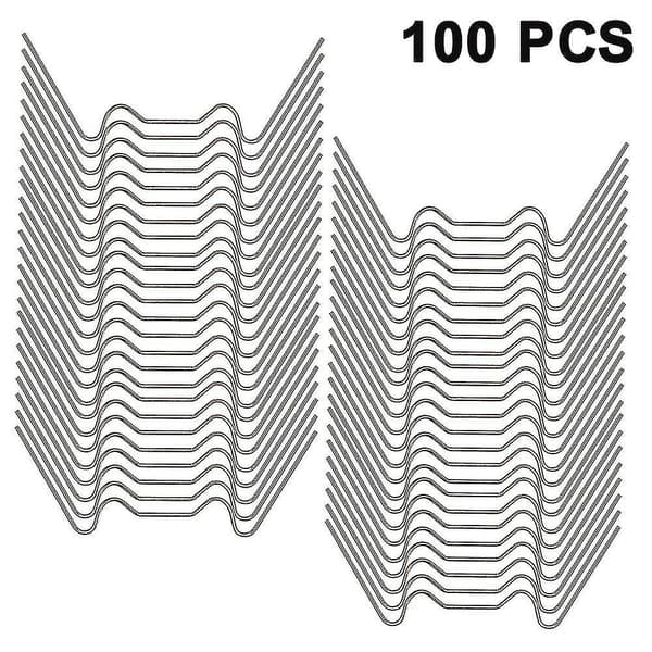 100 stk. Glassklemmer i rustfritt stål, W-type drivhusklemme, for drivhus