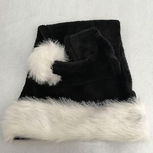 75 cm Svart Plysch Lång Julhatt Julkostym Pompom Tomtehatt