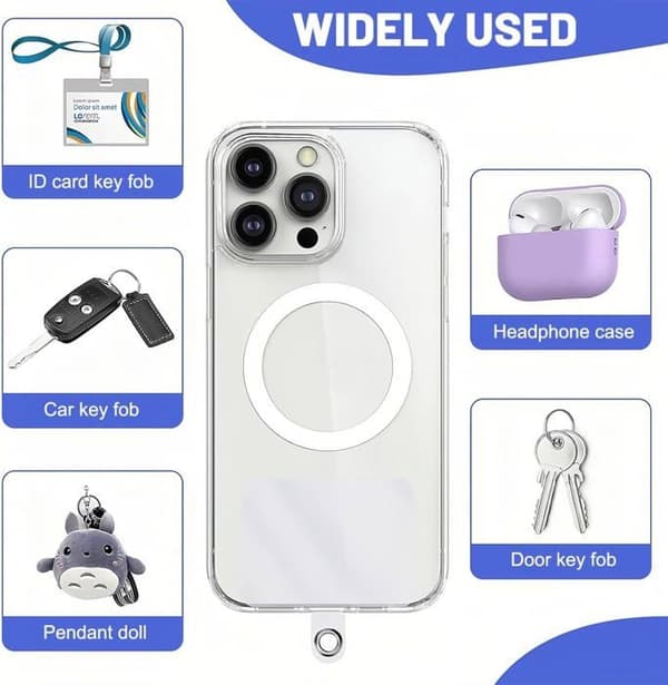 10 Pieces Mobile Phone Mounts with D-Ring for Mobile Phone Lanyard, Phone Pendants