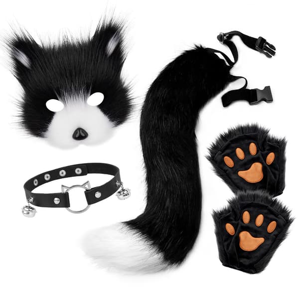 Halloween Plush Fox Costume Set - Includes Mask, Collar, Tail, and Paws (f2) 290 290