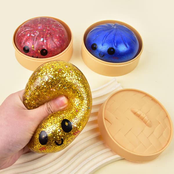 4 kpl. Pullamaiset Squishy Stressilelut – Höyrytetty Pullapuristuslelu Ahdistuksen Lievitykseen