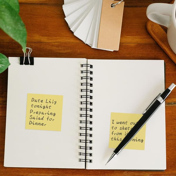 Sticky notes, 12-pak, 76x76 mm, 100 ark pr. blok, i alt 1200 stk, gule
