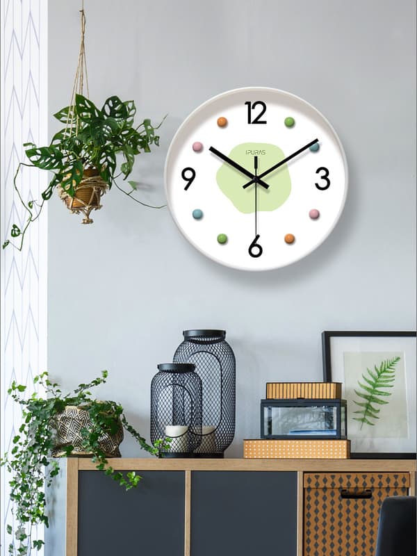 12-inch Silent Clock and Large Wall Clock, Clock Wall Decoration for Study and Dining Room