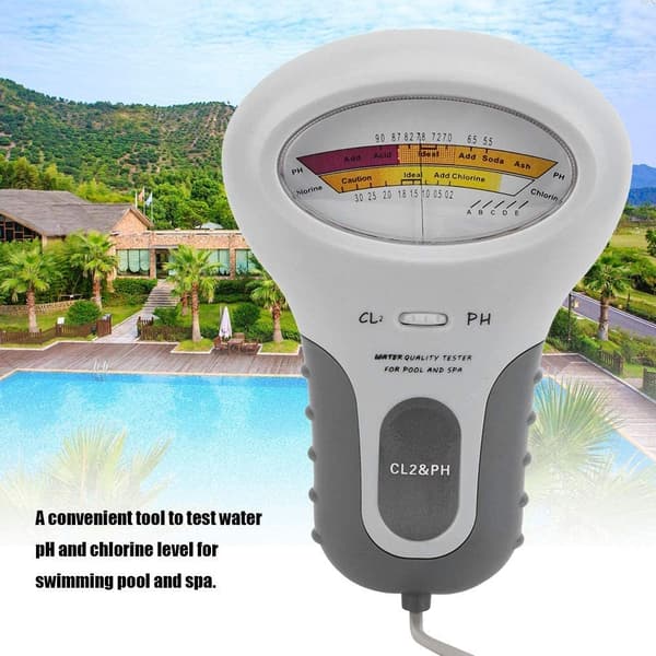 Klor- och pH CL2-testare, Multifunktionell LCD Digital Testare, Klorhaltstestare med Sond, för Pool och Spa