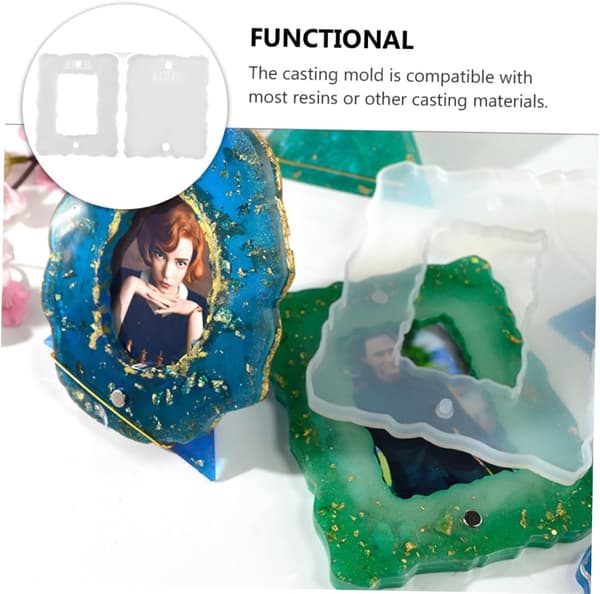 DIY Silicone Photo Frame Mold for Epoxy Resin, Square Picture Frame Casting Mold