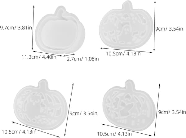 3 sæt Halloween græskarform silikoneforme græskarform epoxyharpiks støbematerialer