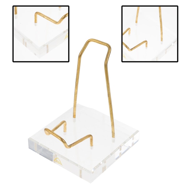 1 stk Enkel Akrylbase med Metalstativ Kreativ Visningsbase Transparent Transparent farve 8x8x11c transparent color 8x8x11cm