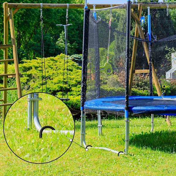 12” x 2” Trampolin Vindpløkke Sort Pulverlakeret Jernstang - Hårdt Arbejde U-Formet Jordforankring til Campingtelt (8)