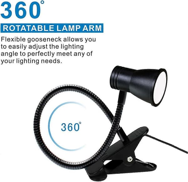 Clip-on Desk Lamp, Eye-Caring Reading Light, Bedside Lamp, Clip Bedside Lamp