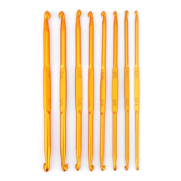 Golden Aluminum Double Pointed Knitting Needles Set 8 Pieces