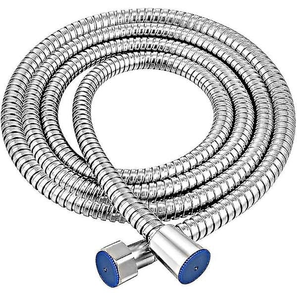 3m duschslang, duschrör i rostfritt stål, extra lång duschslang med brickor, krom