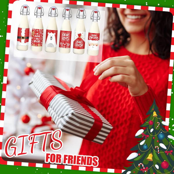 6 sæt Coquito-flasker 16 til Christmas Red