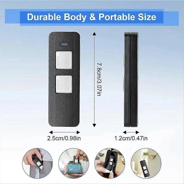 2-pack garage door remote control 868.95MHz ABS compatible with SOMMER Pearl 4018V000 garage opener black