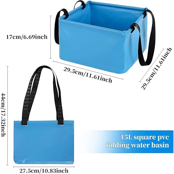 Foldable Bucket Collapsible Sink with Handle Camping Storage Container Foldable Washbasin 15L Portable Lightweight Bucket for Camping Laundry