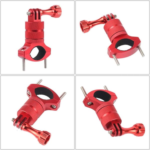 Universal Motorcycle Handlebar Mount 360 Degree Rotation Metal Camera Mount Compatible with Action Cameras