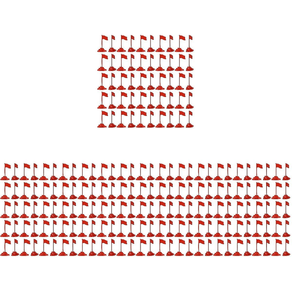 250 sæt Red Flag Model Legetøj Miniature Scene Decor Gør-det-selv Plast Rød Flag Model 200 Sæt9X4X3CM 200 Sets 9X4X3CM
