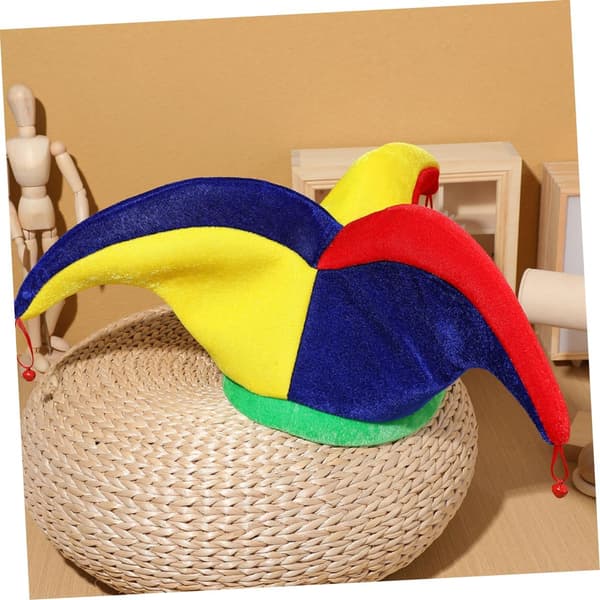 1 set Funny Clown Hat with Bells, Essential Cosplay Prop for Carnival Masquerade