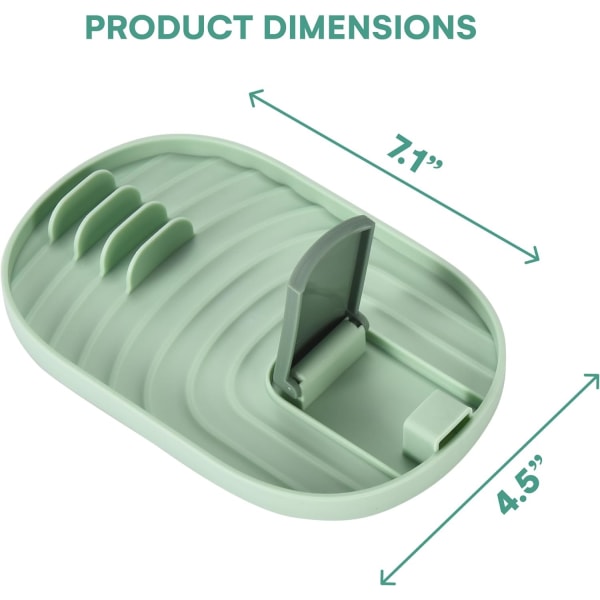 Multifunktionel Skeholder og Grydelåg Holder - Alsidig Køkkenredskab til Bordpladen - Komfur Skeholder med 4 Slots Holder Køkkenet Organiseret