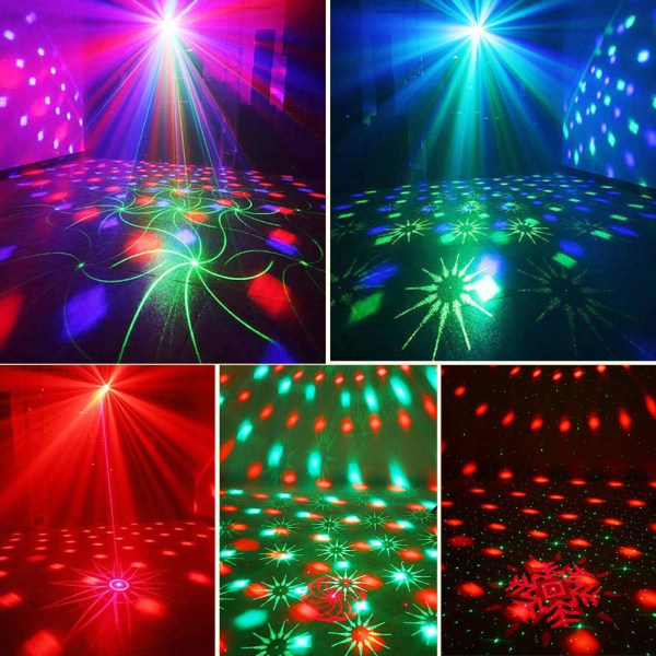 Party Lights Disco Ball Light Litake DJ Disco Strobe Stage Rave Lights Lyd aktiveret med fjernbetjening til fester Club Halloween Chri