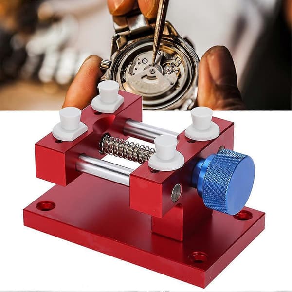Adjustable Metal Watch Case Stand, Basic Watch Movement Tool for Removing Watch Straps, Red