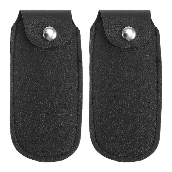 2 st Holster i Läder för Instrument Skydd Barnpresent Stabil Munspelskydd Bärbar Munspelask Svart 13x6x1cm Black 13x6x1cm