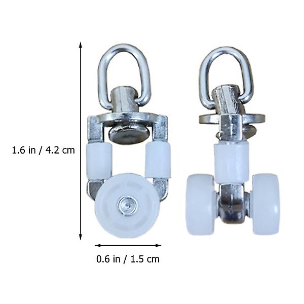 20 st Gardinspårsglider Dubbla Hjul Rullande Skenslider Rullar