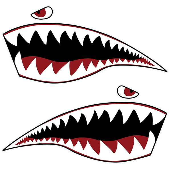 1 Pair Pvc Sticker Decorative Plastic Stickers Creative Shark Teeth Pattern Kayak Sticker Inflatable