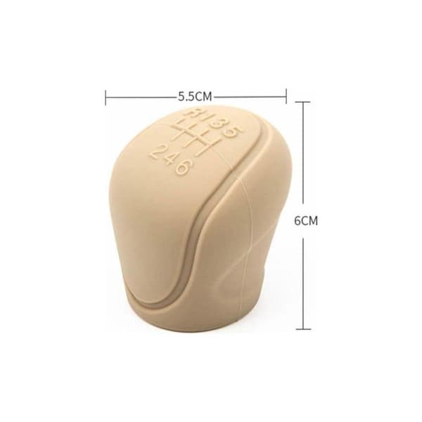 Universal Silicone Car Gear Shift Cover - 6 Speed - Non-slip (Beige)