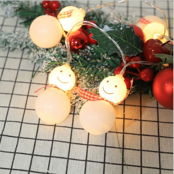 Julepynt lys String Snowman LED lys til indendørs udendørs dekoration Soveværelse Fest Trædekoration USB interface 2 metros y 10 luces