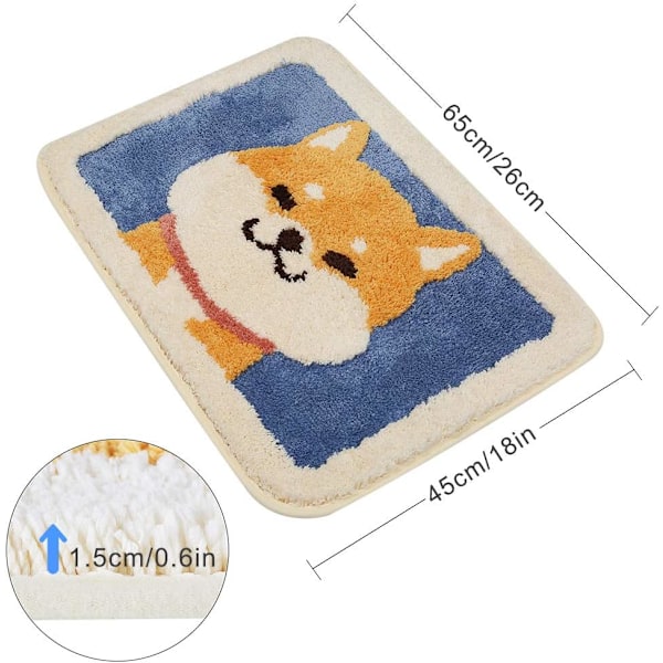 Kylpymatto söpö suihkumatto, ylellinen pörröinen erittäin imukykyinen ja liukumaton, konepestävä sopii kylpyammeeseen, suihkuun ja kylpyhuoneeseen, 18\" x 26\", pieni sammakko